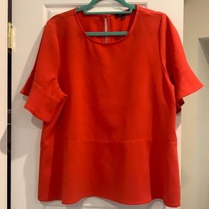 Madewell flutter sleeve peplum top